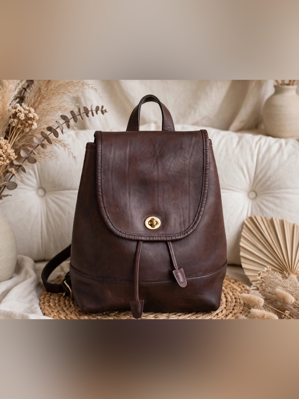 🔥 RARE VINTAGE COACH MAHOGANY LEATHER DAYPACK BACKPACK #9791 🔥